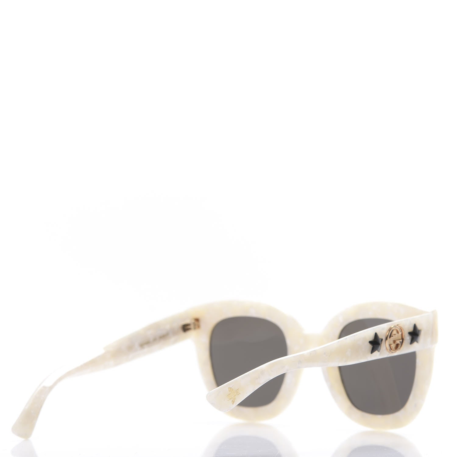 Gucci Round Frame Star Sunglasses GG0208S White 4 of 8