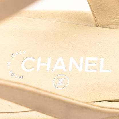 Chanel Lambskin Grosgrain Pearl Slingbacks 39 Ivory Black 8 of 9