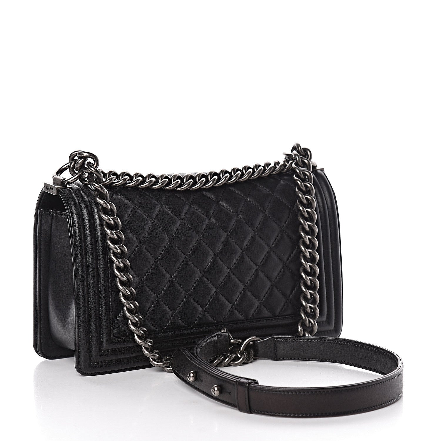 Chanel Lambskin Quilted Medium Boy Flap Black 3 of 16