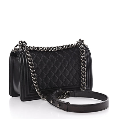 Chanel Lambskin Quilted Medium Boy Flap Black 3 of 16