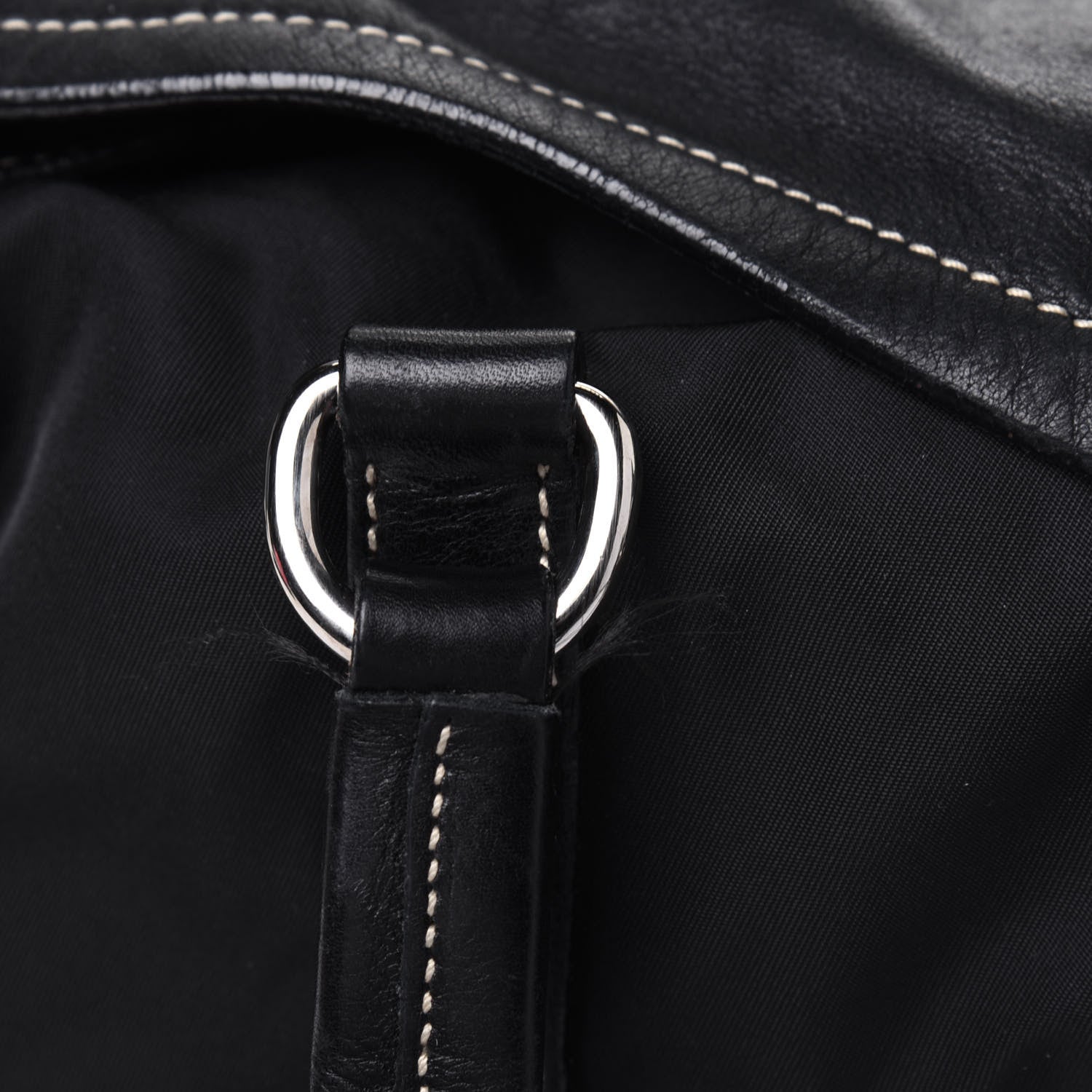 Prada Tessuto Nylon Vitello Foldover Pushlock Satchel Black 21 of 27