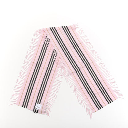 Burberry Cashmere Icon Stripe Fringe Scarf Alabaster 2 of 3