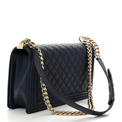 Chanel Caviar Quilted New Medium Boy Flap Navy 3 of 10