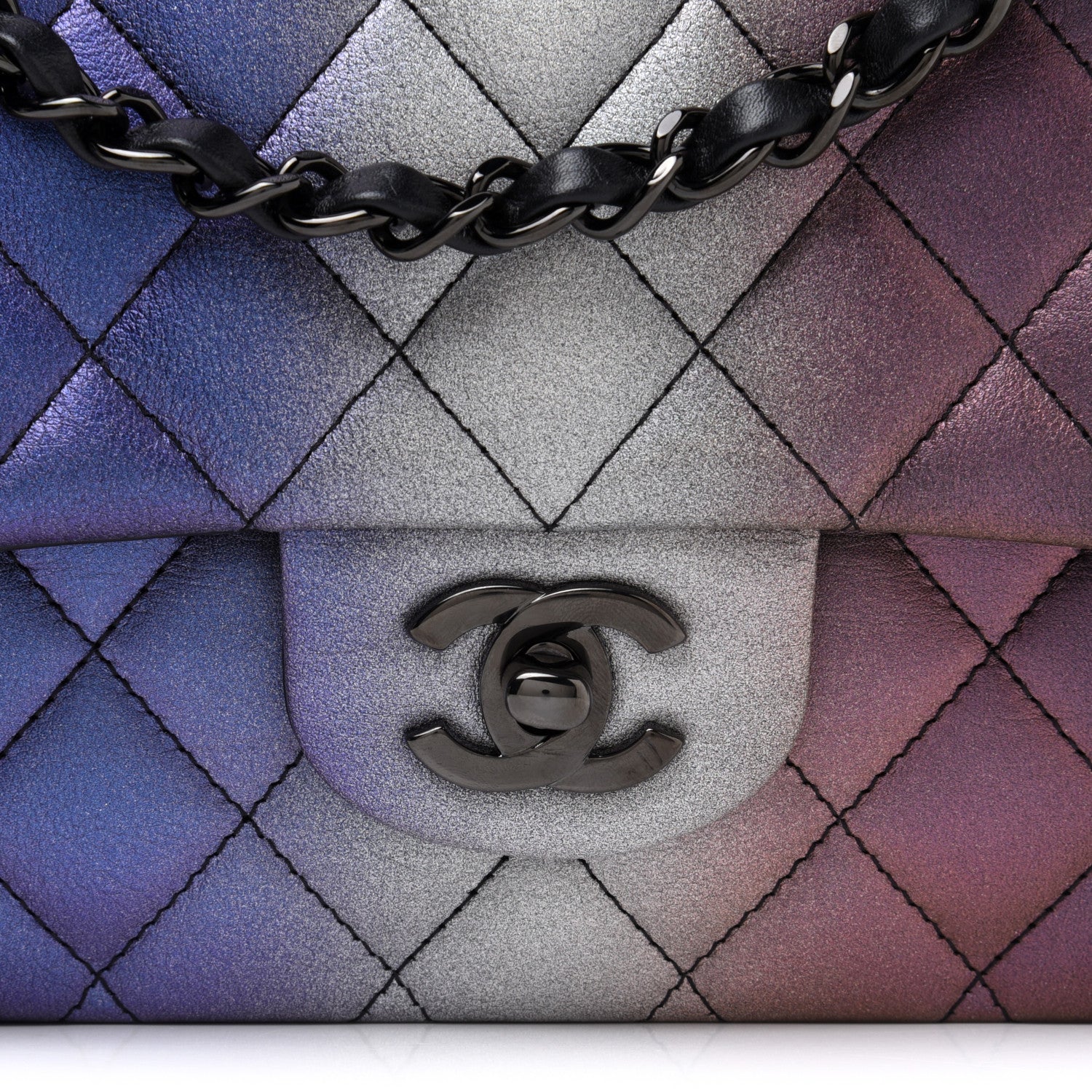 Chanel Calfskin Quilted Ombre Medium Double Flap Black 8 of 12