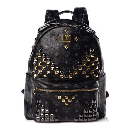 MCM Visetos Studded Medium Stark M Backpack Black 1 of 17