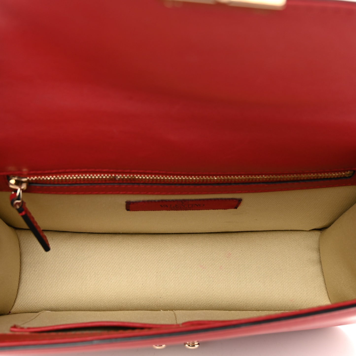 Vitello Medium Glam Lock Rockstud Flap Red
