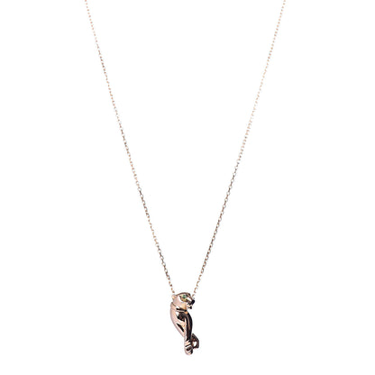 Cartier 18K Pink Gold Tsavorite Black Lacquer Panthere De Cartier Pendant Necklace 1 of 6
