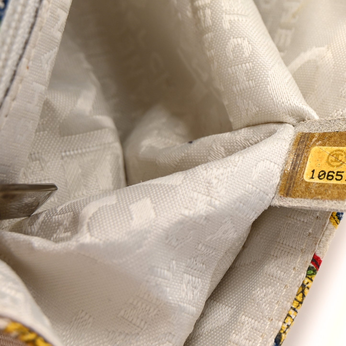 Canvas Coco Hearts Small Flap Bag White