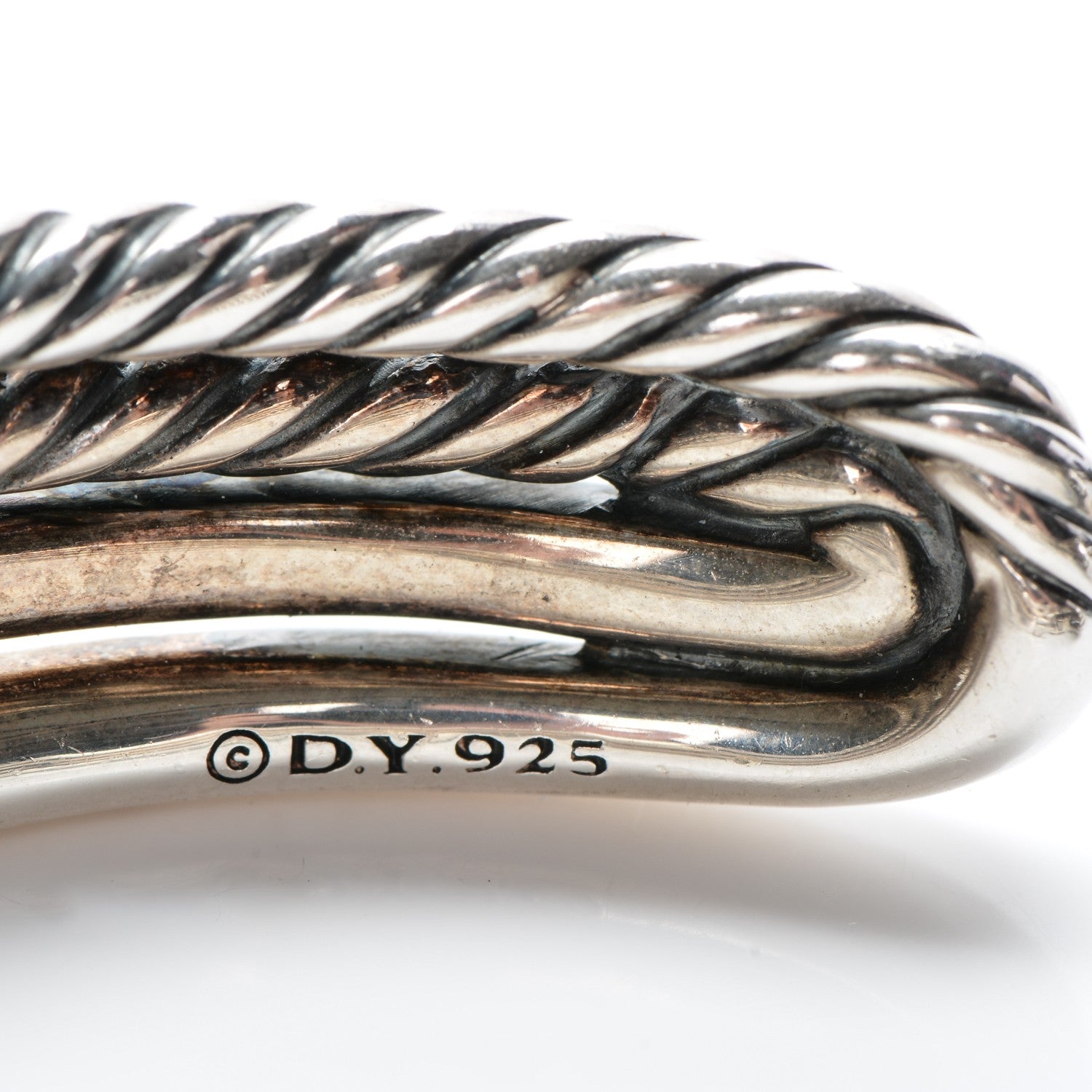 David Yurman Sterling Silver Diamond Double Loop Labyrinth Bracelet 6 of 7