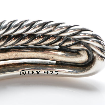 David Yurman Sterling Silver Diamond Double Loop Labyrinth Bracelet 6 of 7