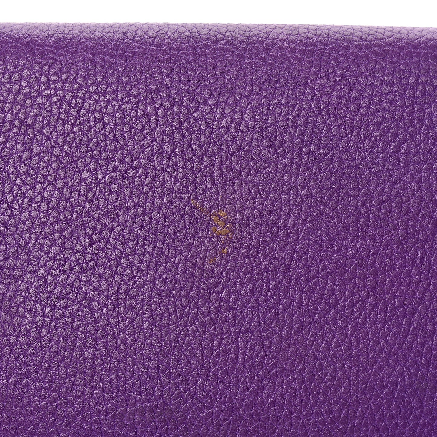 Pebbled Calfskin Soho Wallet on Chain Shine Purple