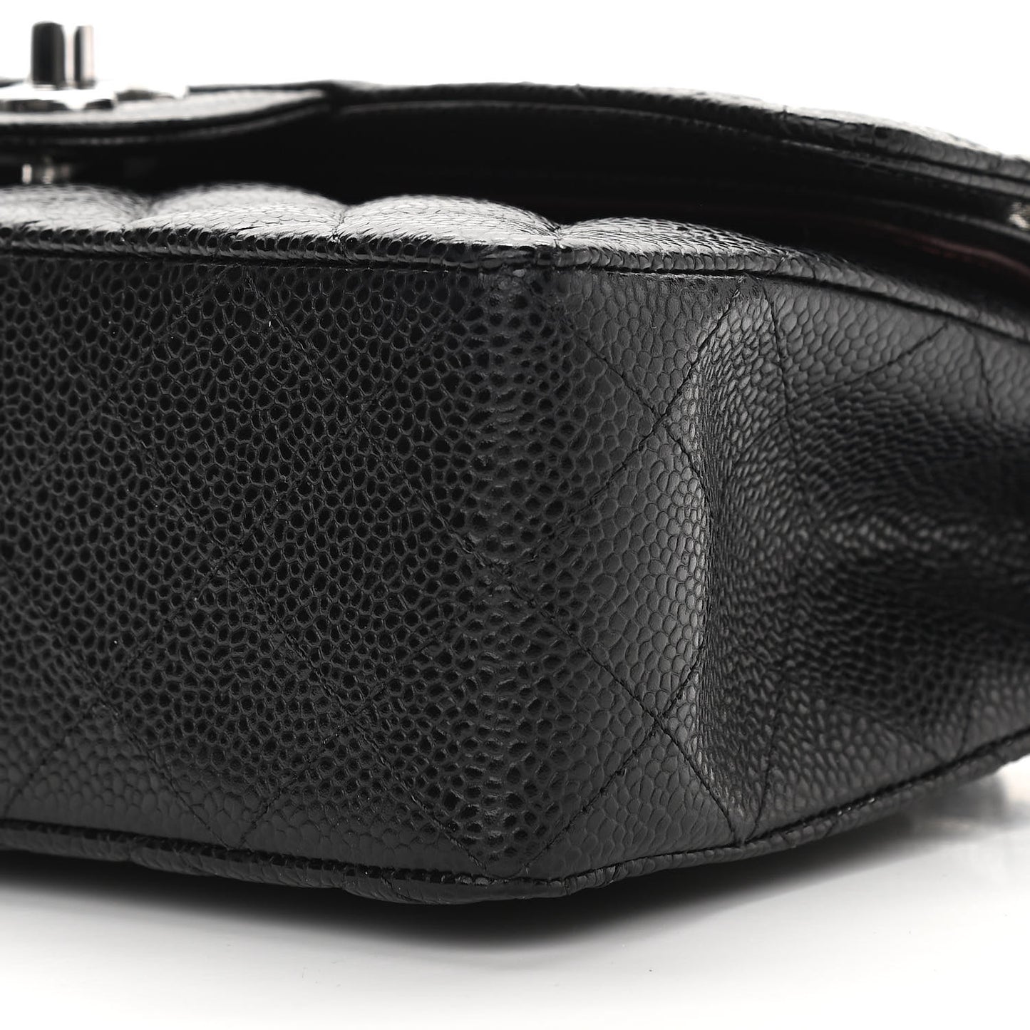 Caviar Quilted Small Double Flap Black