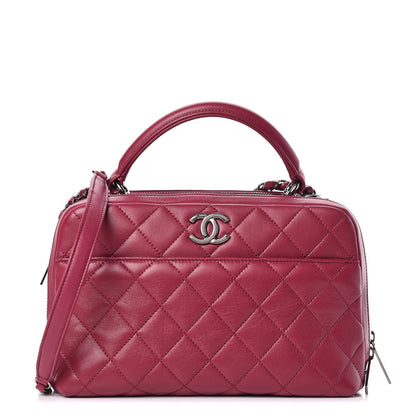 Chanel Lambskin Quilted Medium Trendy CC Bowling Bag Dark Pink 1 of 13