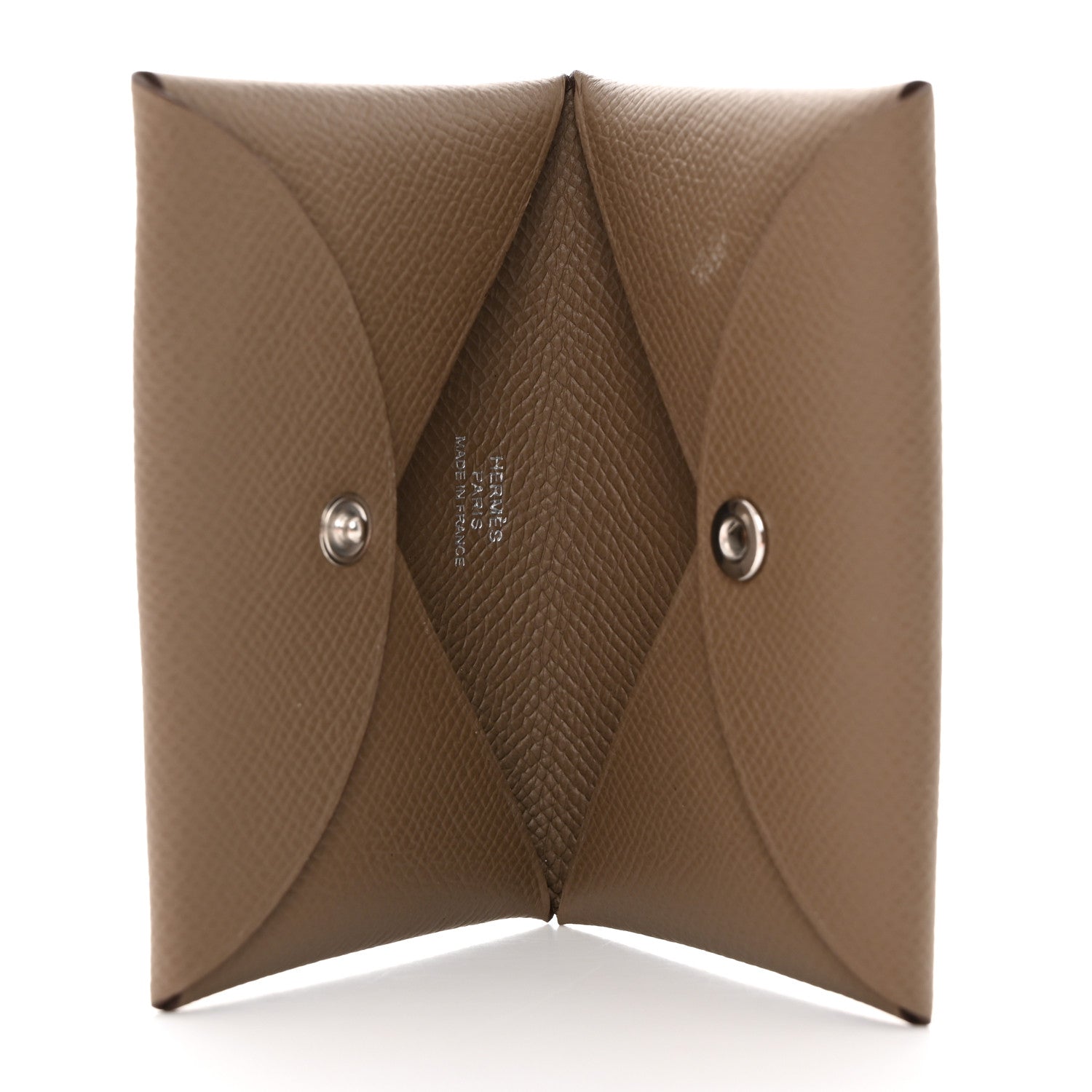 Hermes Epsom Calvi Card Case Etoupe 5 of 9
