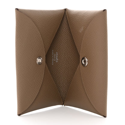 Hermes Epsom Calvi Card Case Etoupe 5 of 9