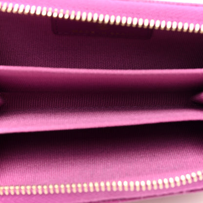 Chanel Caviar Quilted Zip Around Coin Purse Wallet Purple 5 of 8