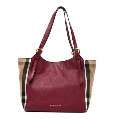 Burberry Grainy Calfskin House Check Small Canterbury Berry Pink 1 of 9