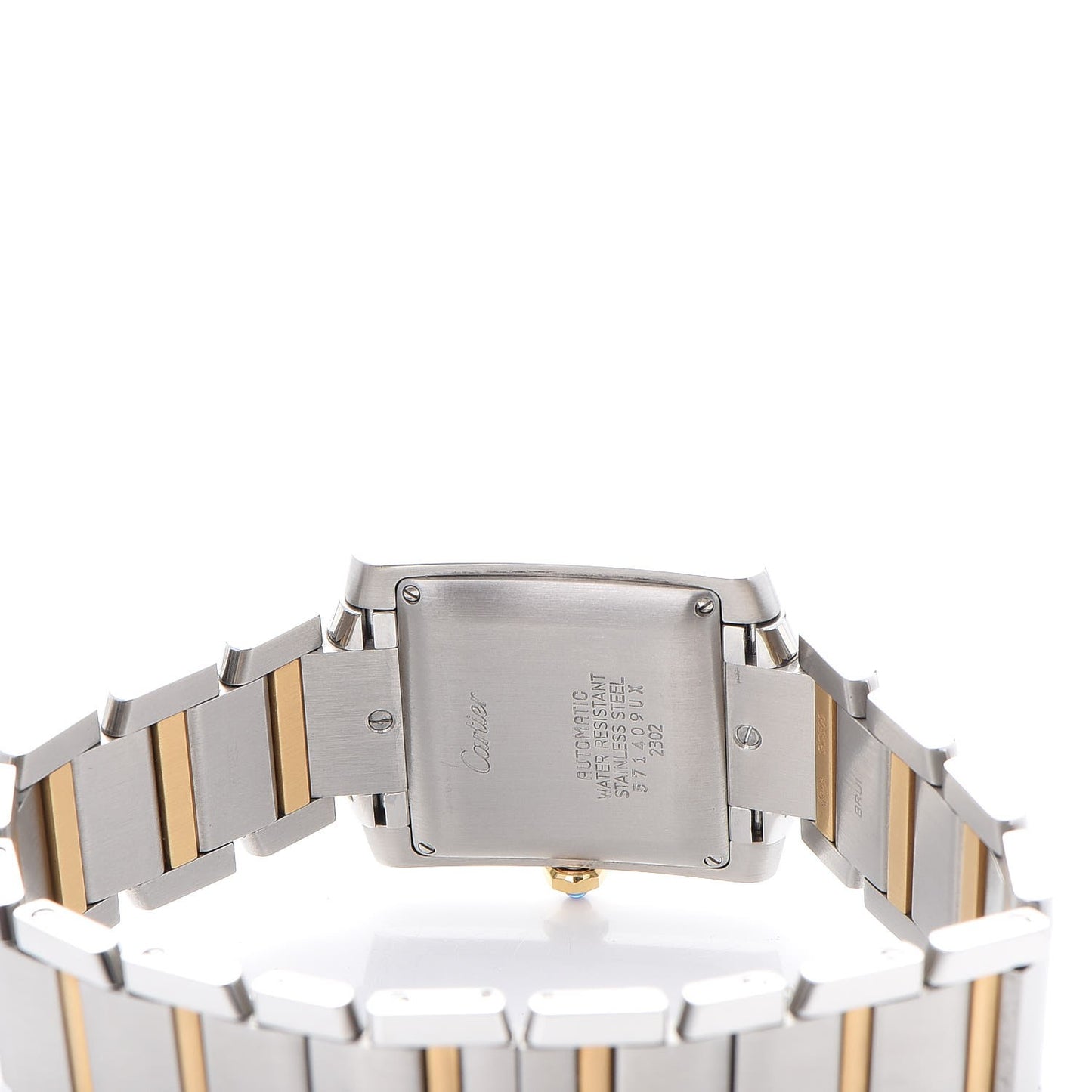Stainless Steel 18K Yellow Gold 28mm Tank Francaise Automatic Watch