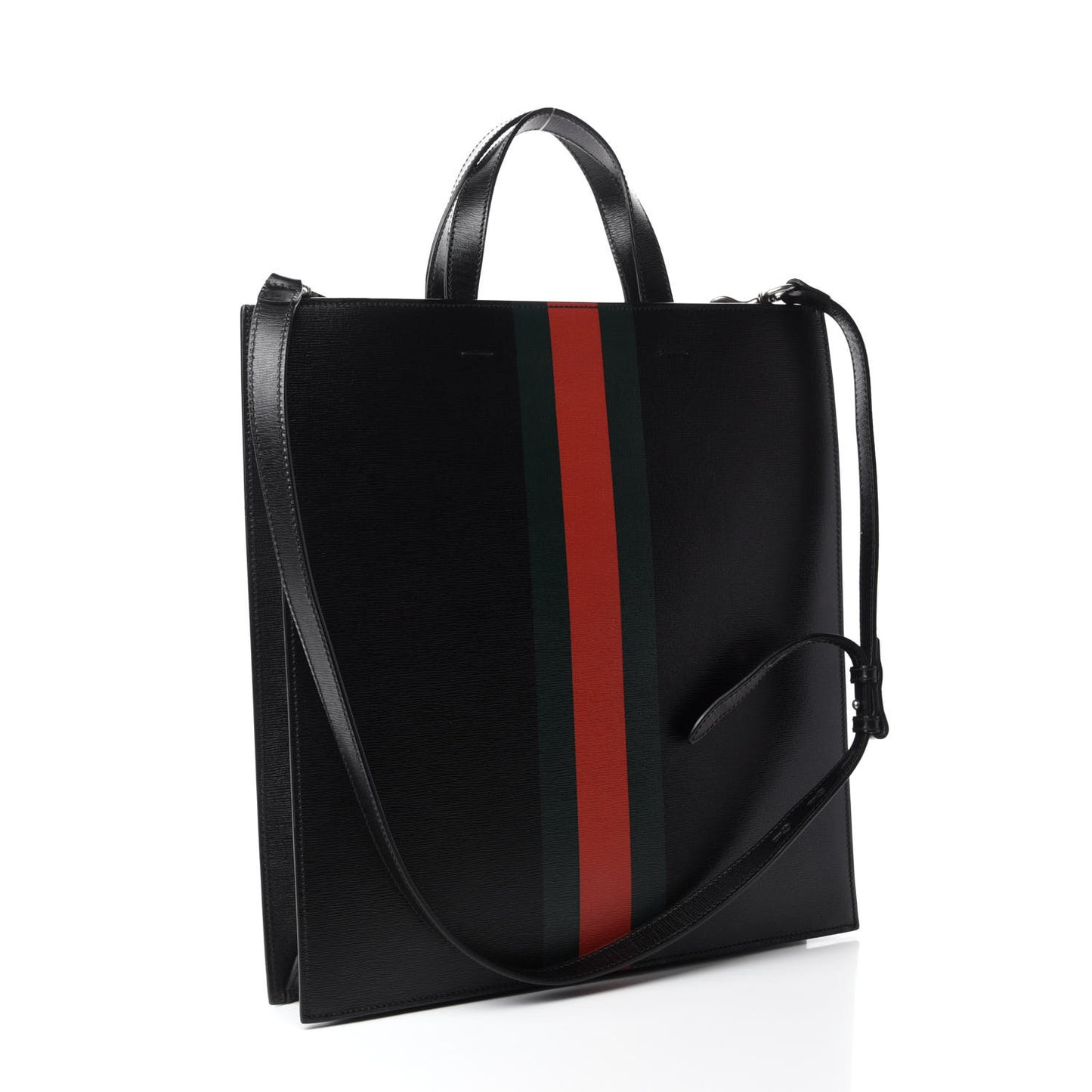 Calfskin Kingsnake Print Vertical Tote Black