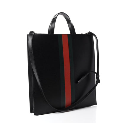 Gucci Calfskin Kingsnake Print Vertical Tote Black 3 of 11