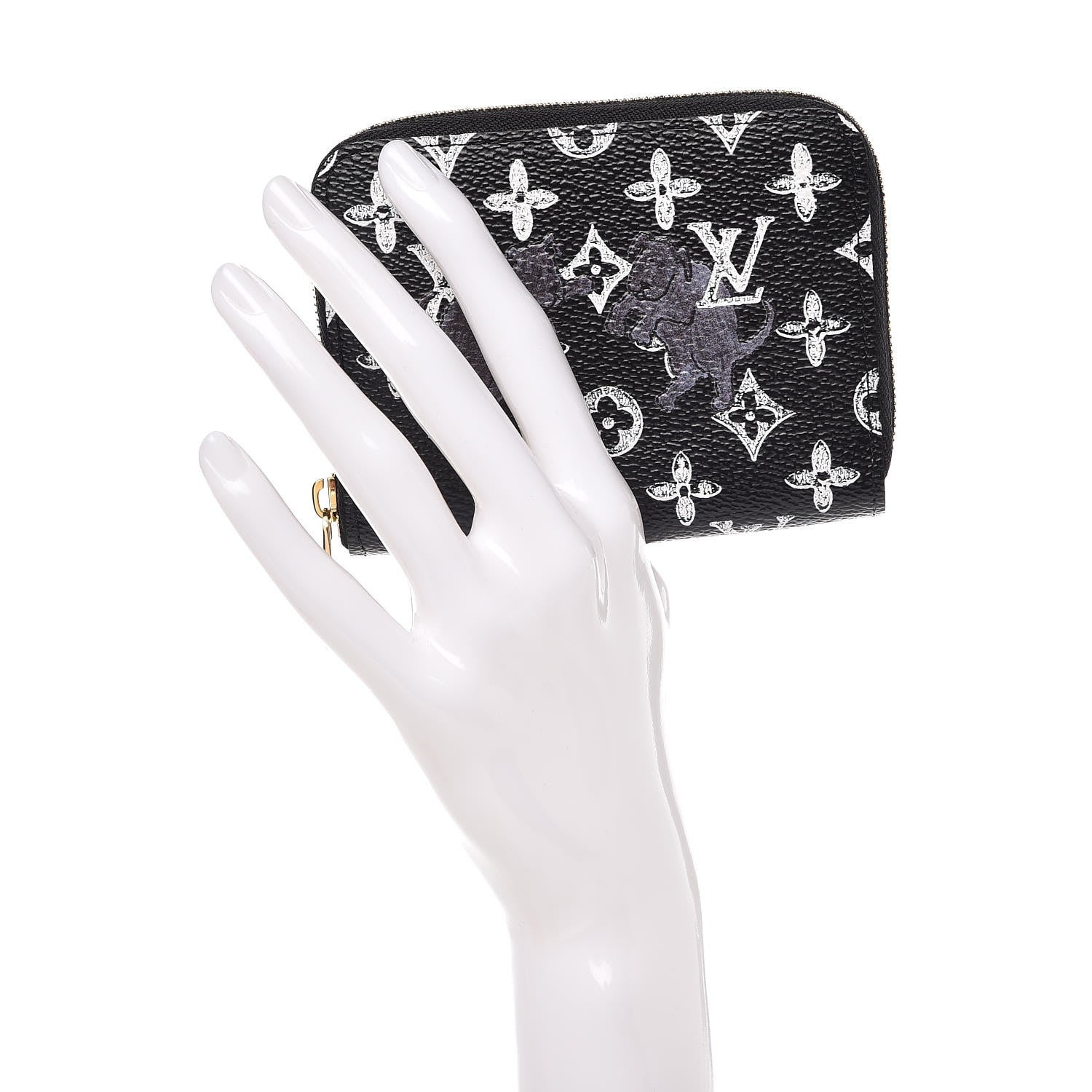 Louis Vuitton Catogram Zippy Coin Purse Black 2 of 10