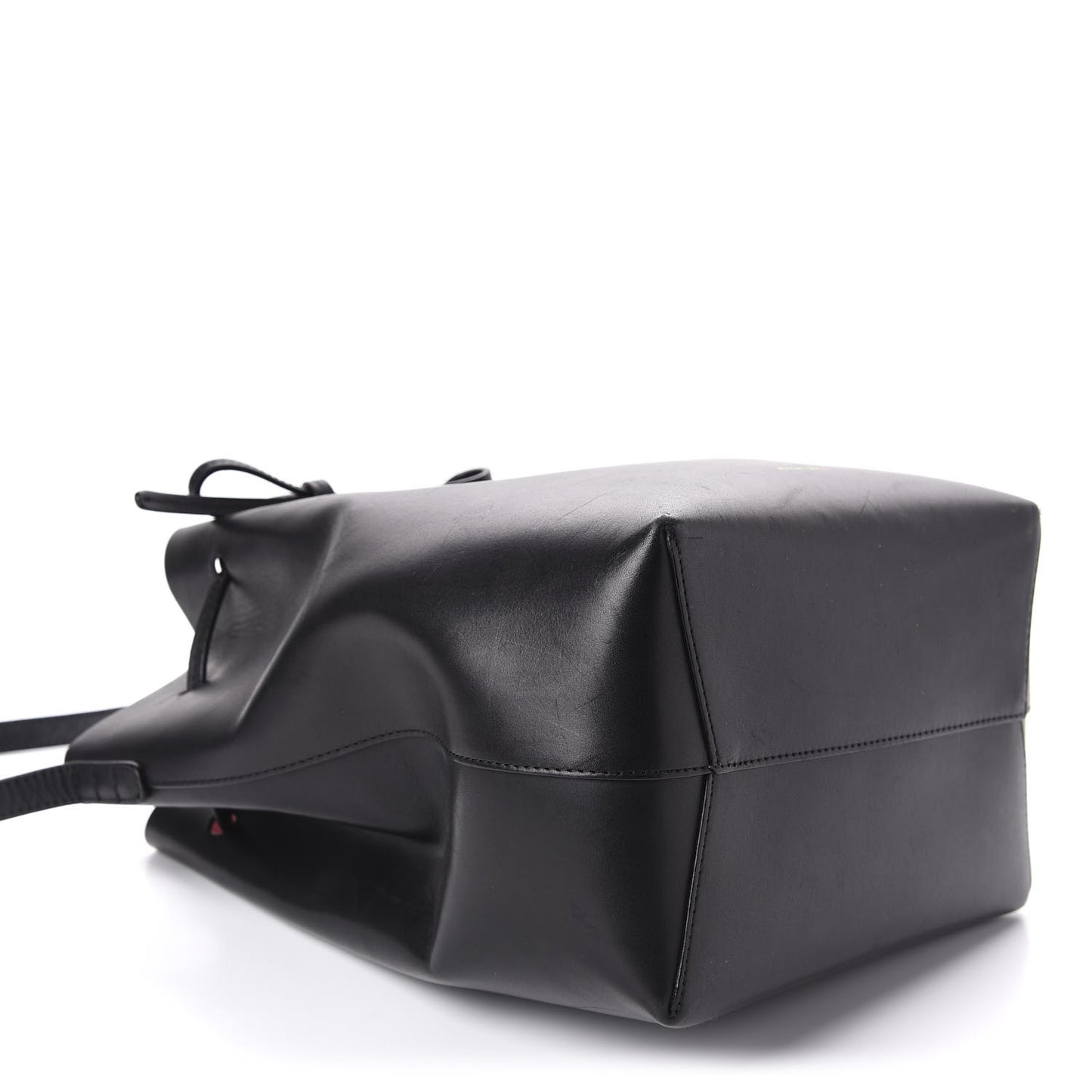 Vegetable Tanned Calfskin Bucket Bag Black Flamma