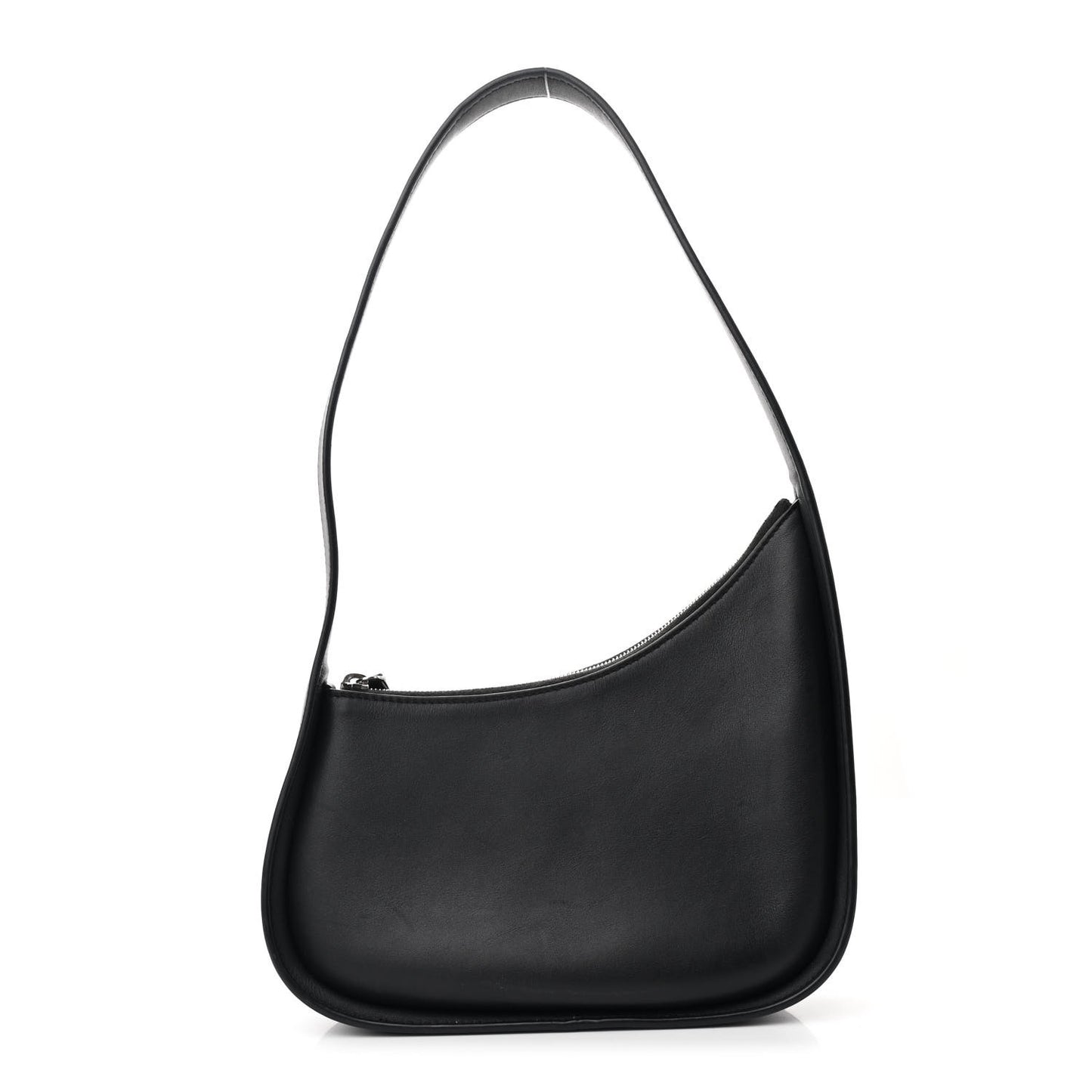 Smooth Calfskin Half Moon Shoulder Bag Black