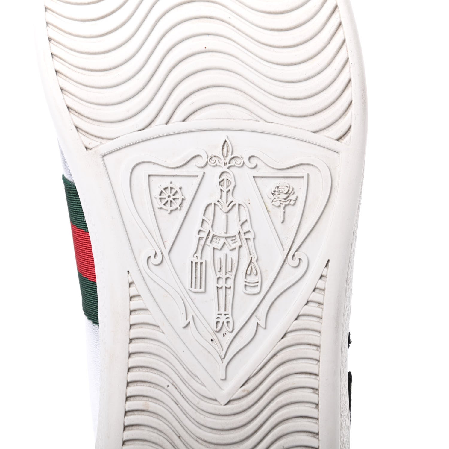 Gucci Metallic Calfskin Floral Embroidered Ace Sneakers 37 Silver 9 of 19