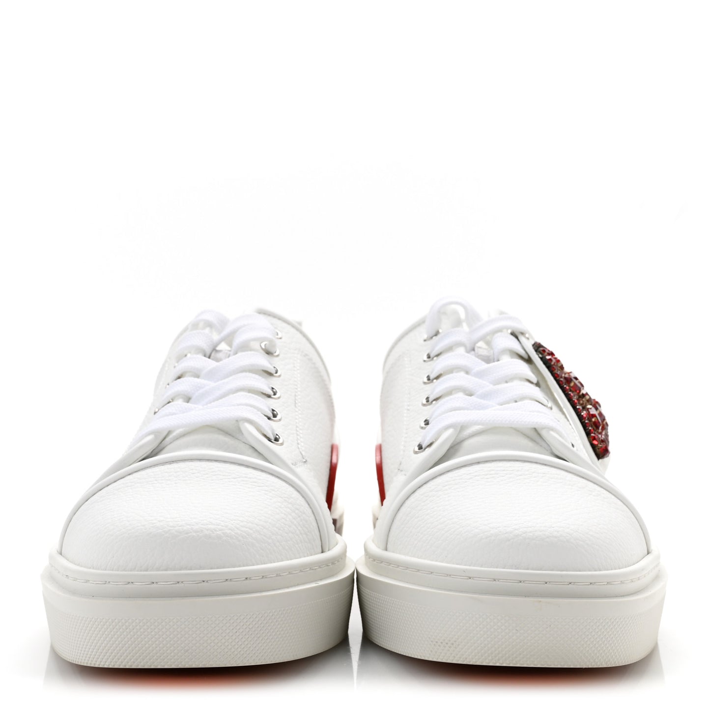 Calfskin Mens Adolon Junior Heart Low Top Sneaker 43 White