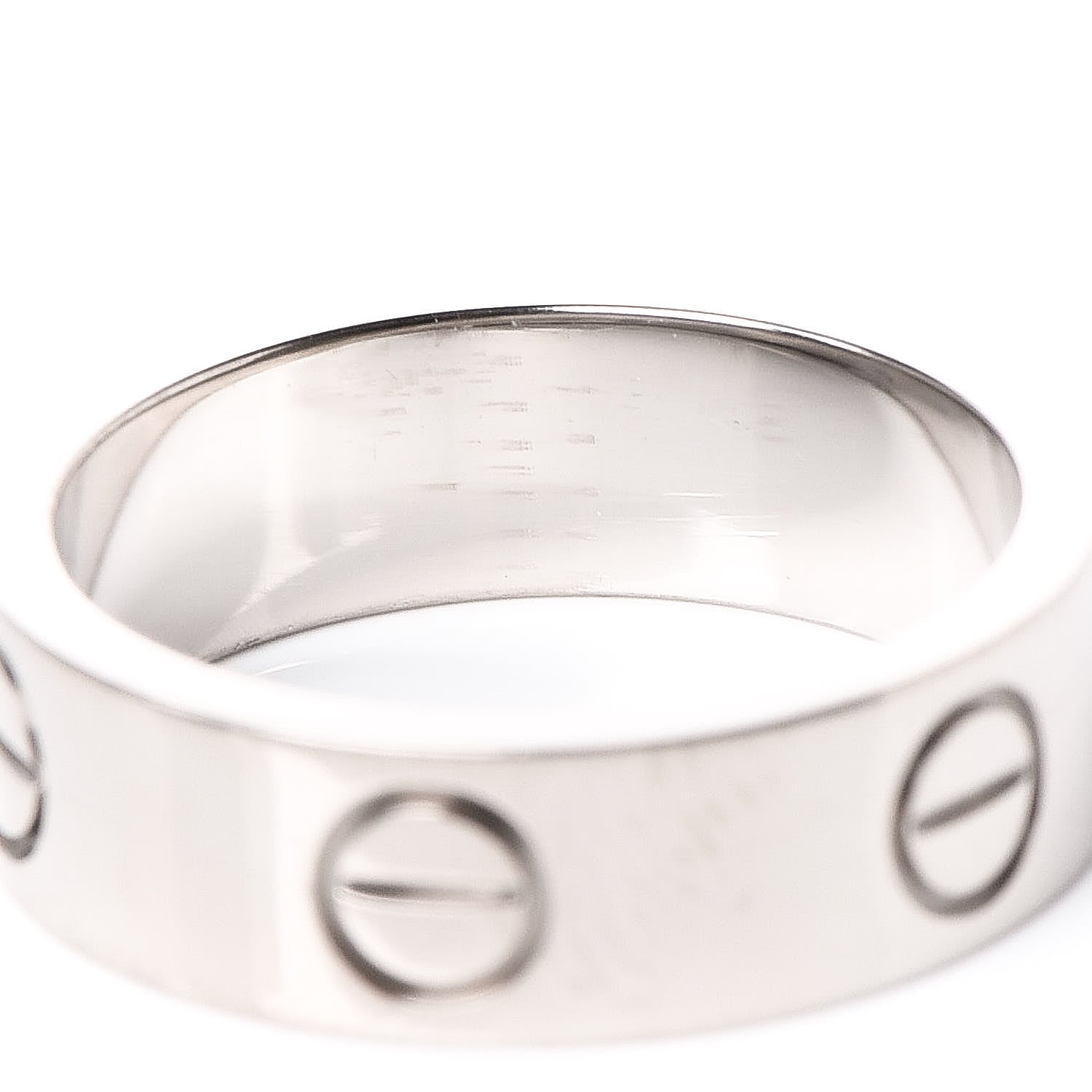 Cartier 18K White Gold 5.5mm LOVE Ring 51 5.75 5 of 5