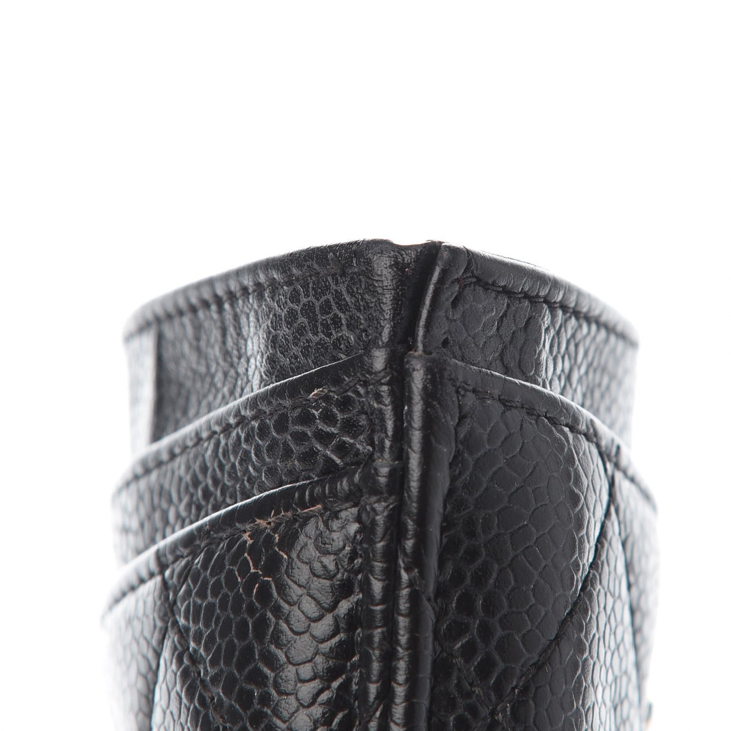 Caviar Quilted Card Holder Black
