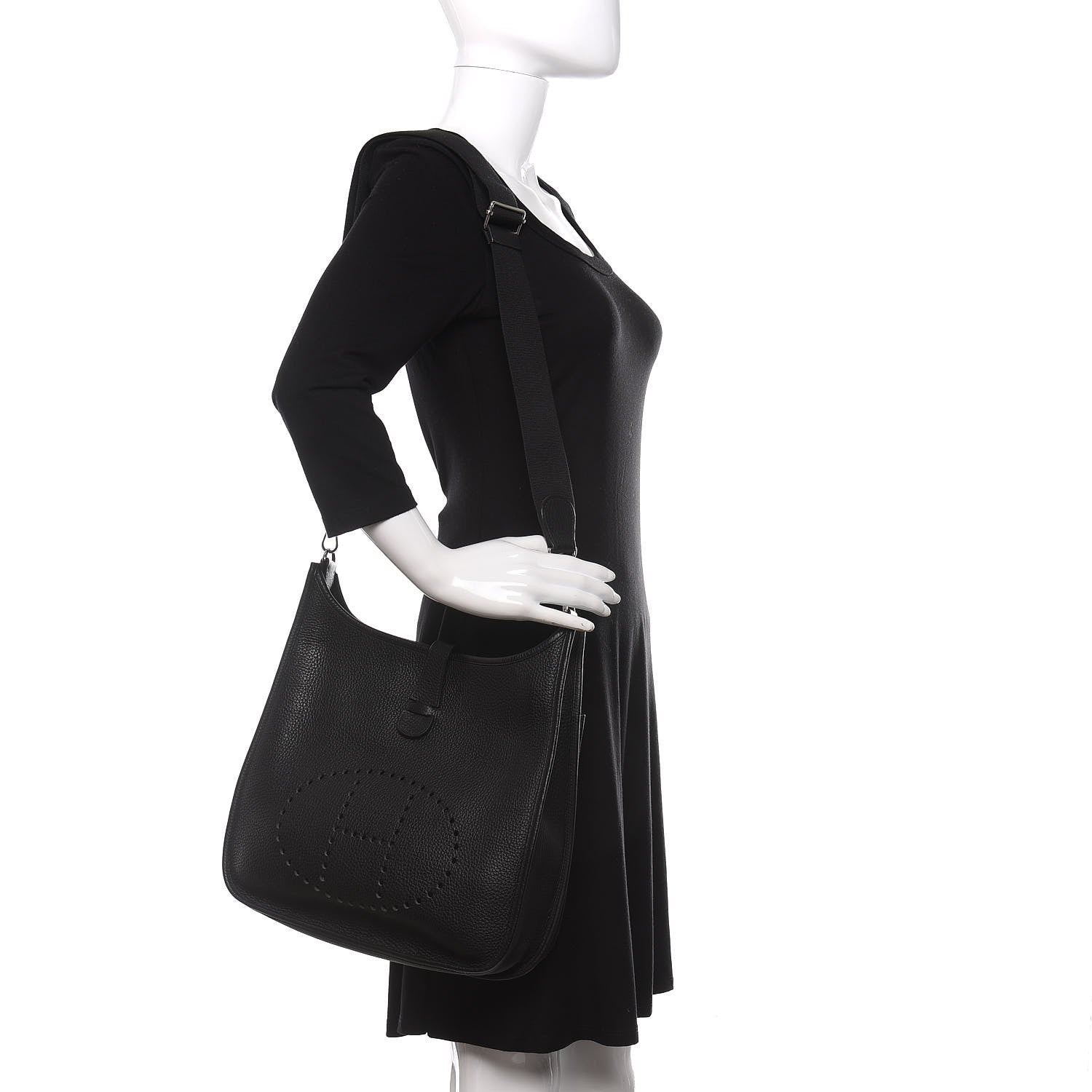 Hermes Taurillon Clemence Evelyne III GM Black 2 of 10