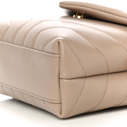 Saint Laurent Calfskin Y Quilted Monogram Toy Loulou Crossbody Bag Latte 9 of 10