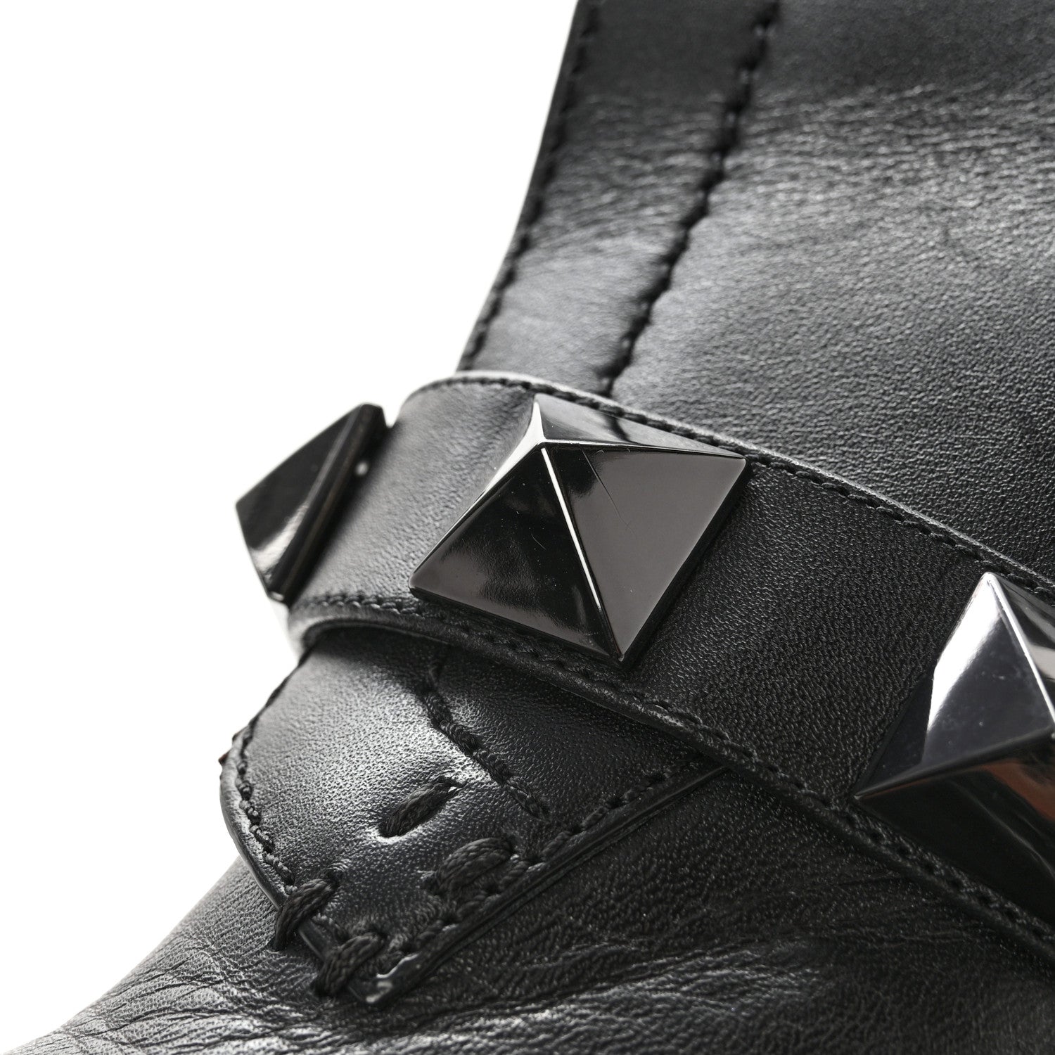 Valentino Garavani Calfskin Tonal Roman Stud 20/85mm Combat Boots 36.5 Black 15 of 15