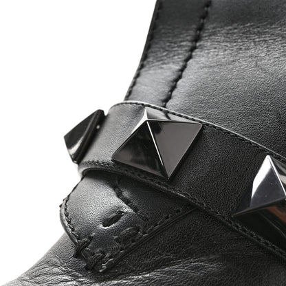 Valentino Garavani Calfskin Tonal Roman Stud 20/85mm Combat Boots 36.5 Black 15 of 15