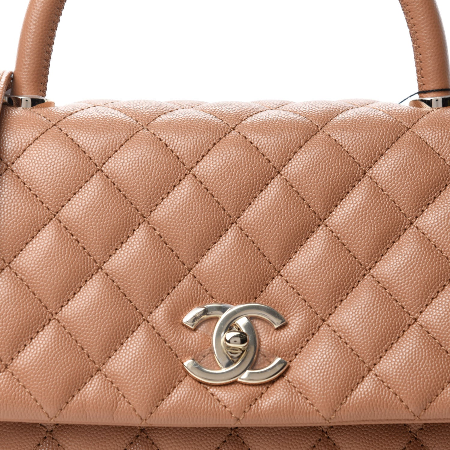 Chanel Caviar Quilted Small Coco Handle Flap Brown 10 of 10