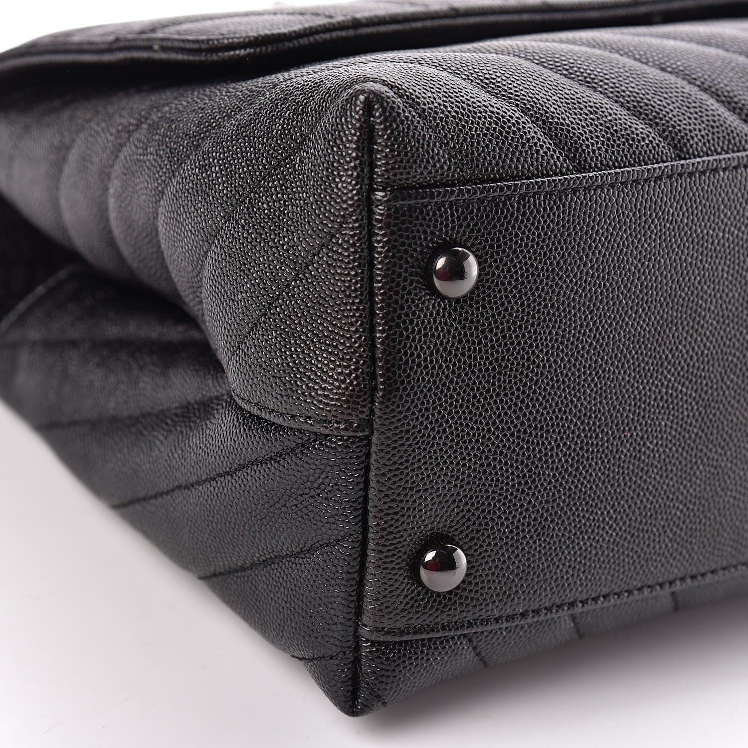 Chanel Caviar Chevron Quilted Small Coco Handle Flap So Black 8 of 9