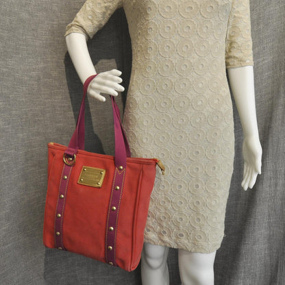 Louis Vuitton Toile Antigua Cabas MM Red Pink 3 of 8