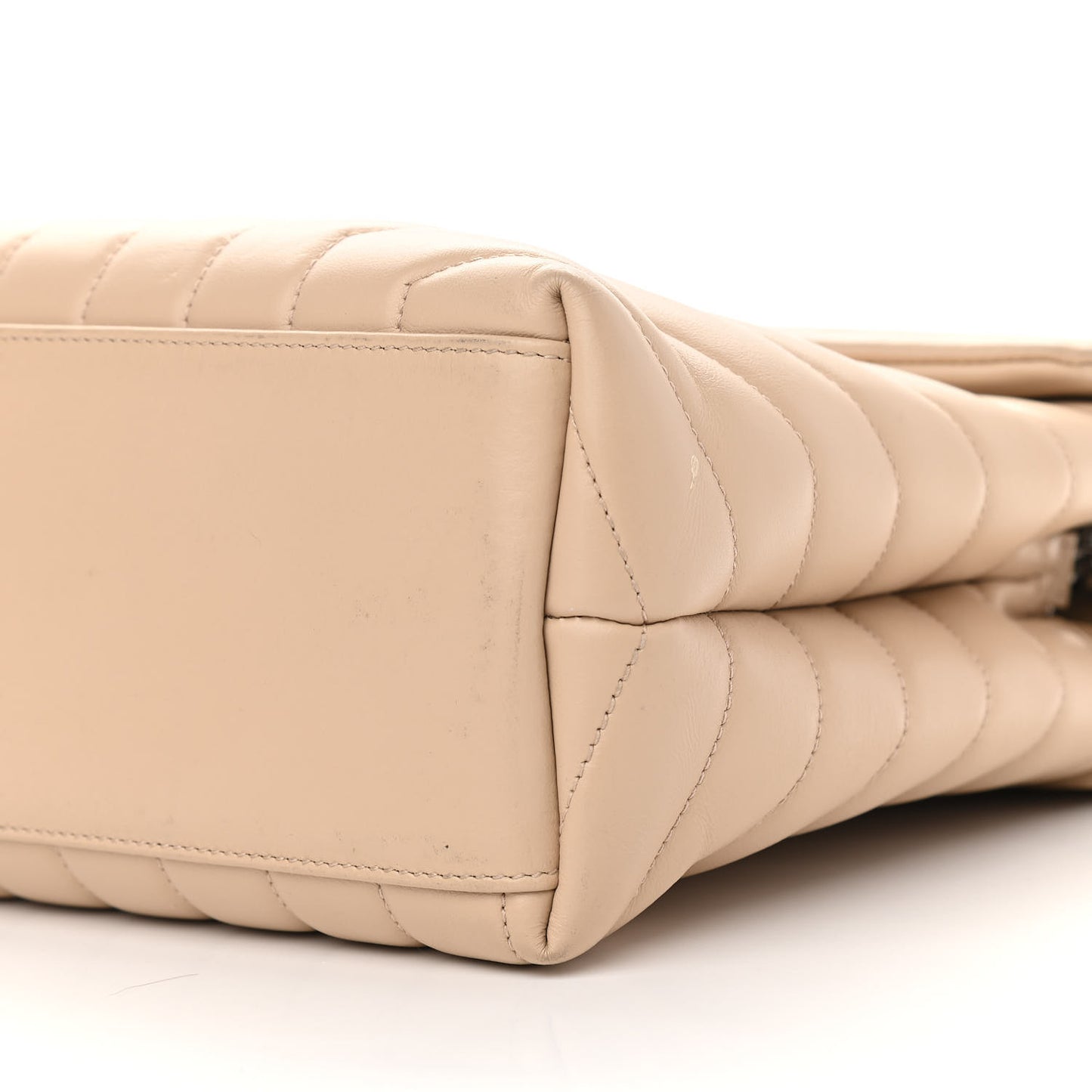 Calfskin Y Quilted Monogram Medium Loulou Chain Satchel Nude Powder
