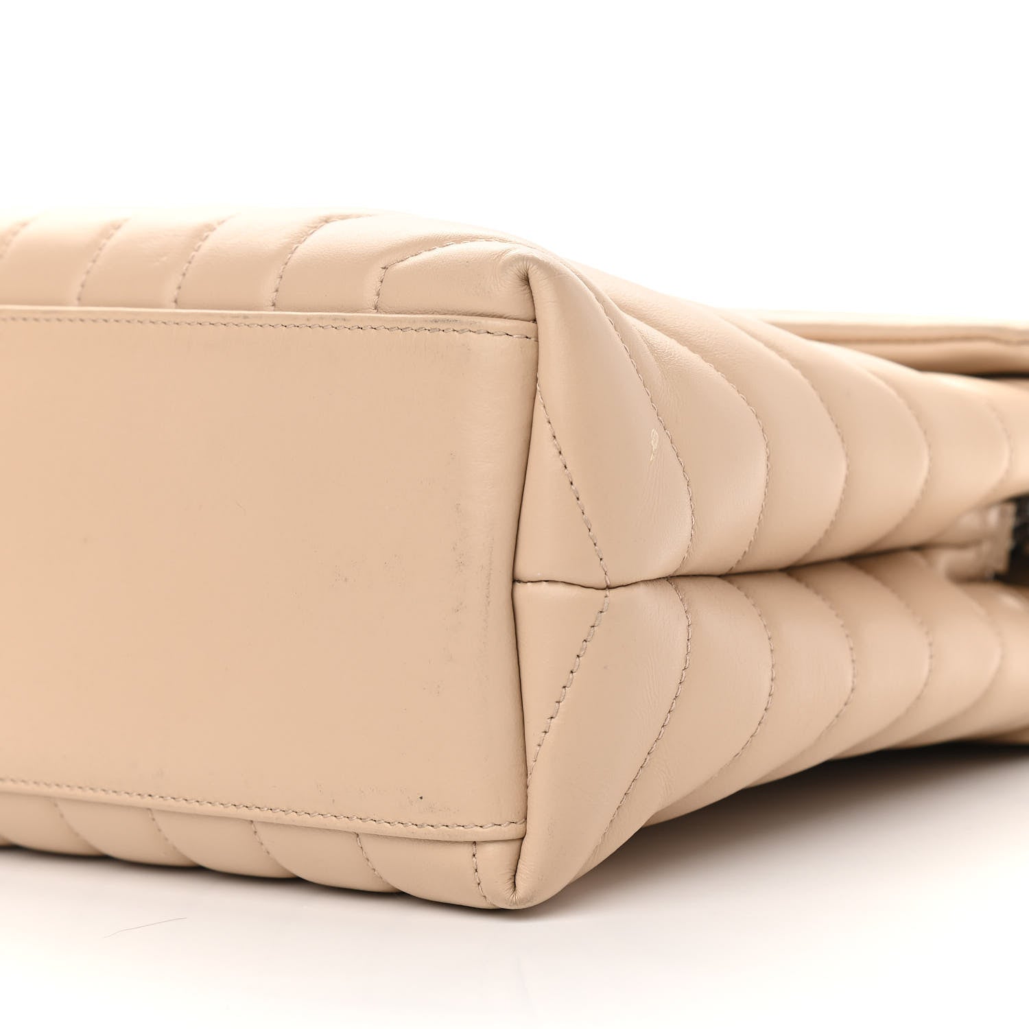 Saint Laurent Calfskin Y Quilted Monogram Medium Loulou Chain Satchel Nude Powder 10 of 11
