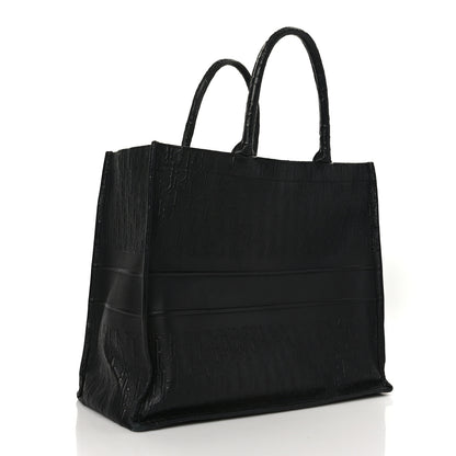 Christian Dior Oblique Calfskin Embossed Large Book Tote Black 3 of 11
