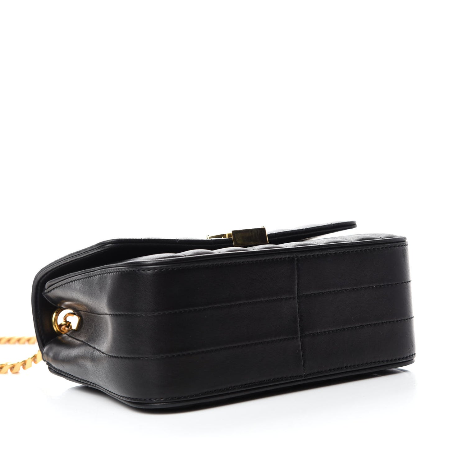 Lambskin Matelasse Monogram Medium Vicky Chain Bag Black