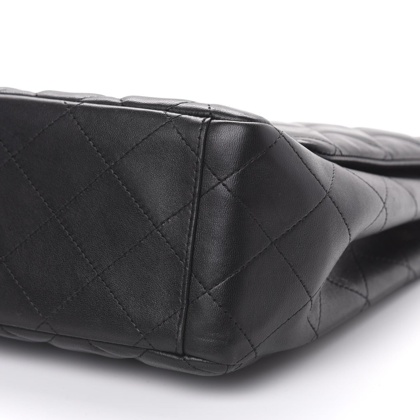 Lambskin Quilted Jumbo Single Flap Black