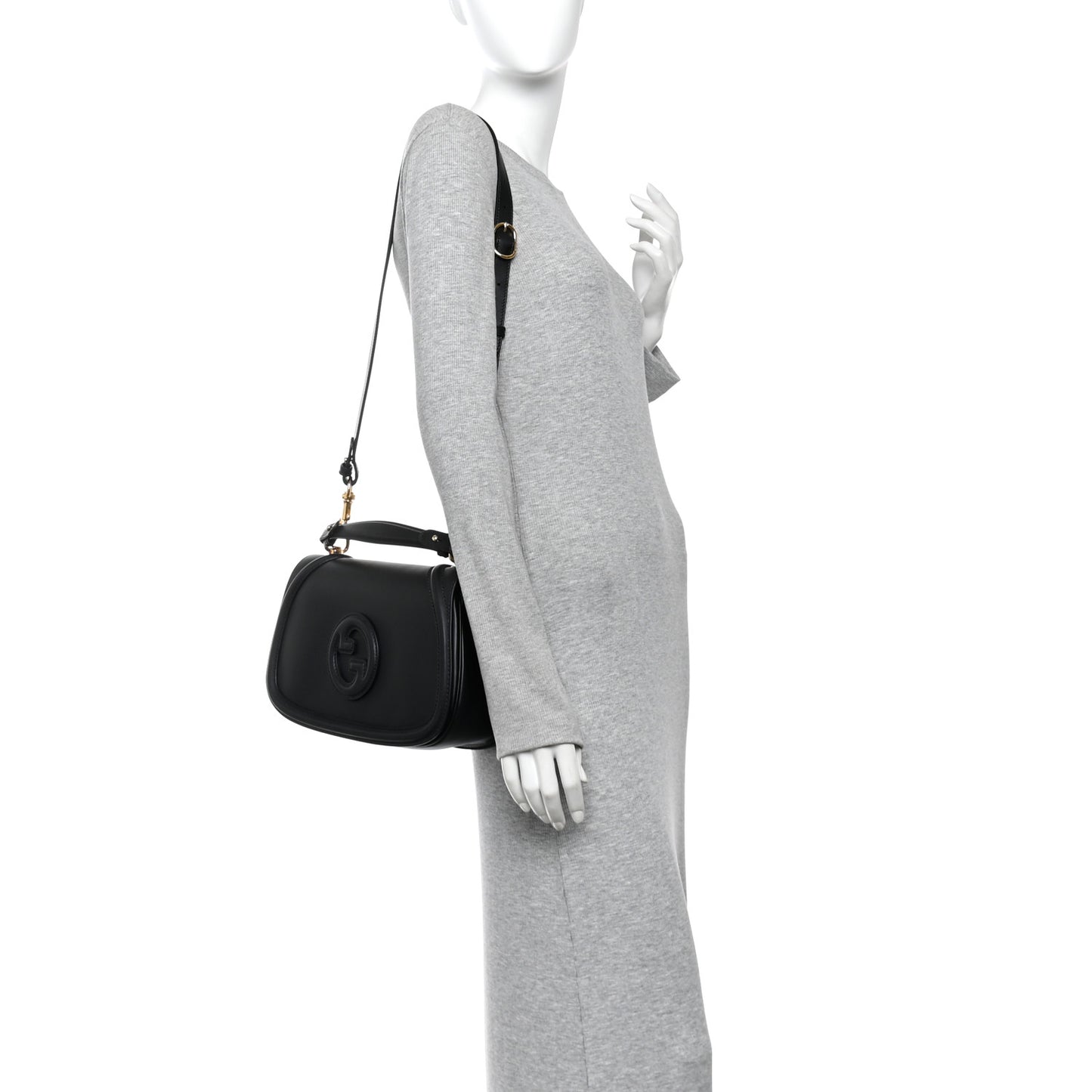 Calfskin Large Blondie Top Handle Bag Black