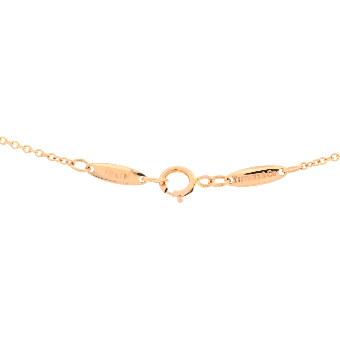 18K Rose Gold Diamond .04ct Elsa Peretti Diamonds by the Yard Pendant Necklace