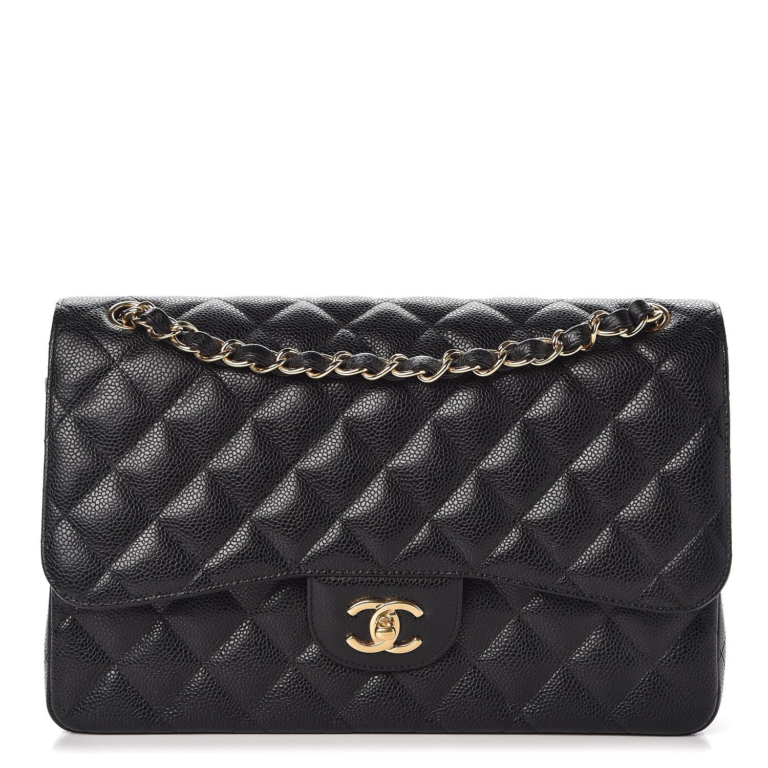 Chanel Caviar Quilted Jumbo Double Flap Black 1 of 8
