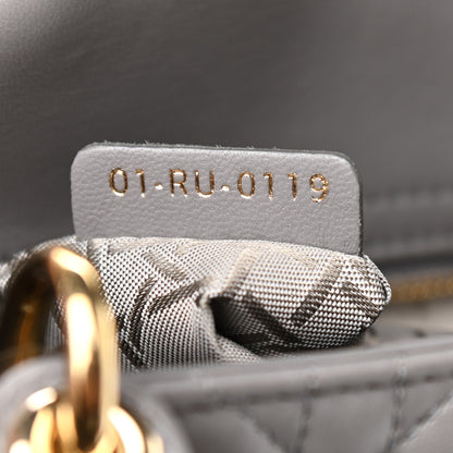 Christian Dior Lambskin Cannage Small Lucky Badges My Lady Dior Grey 7 of 9