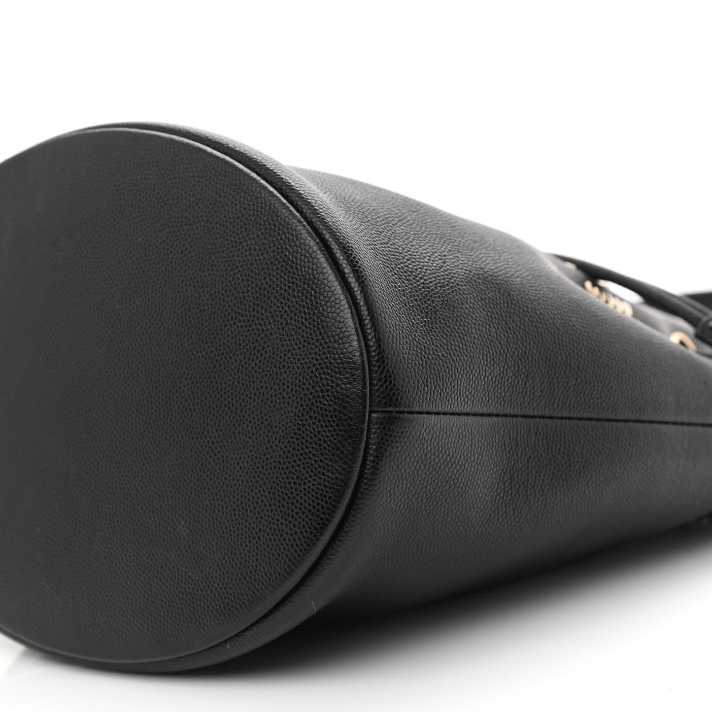Caviar Deauville Drawstring Bucket Bag Black