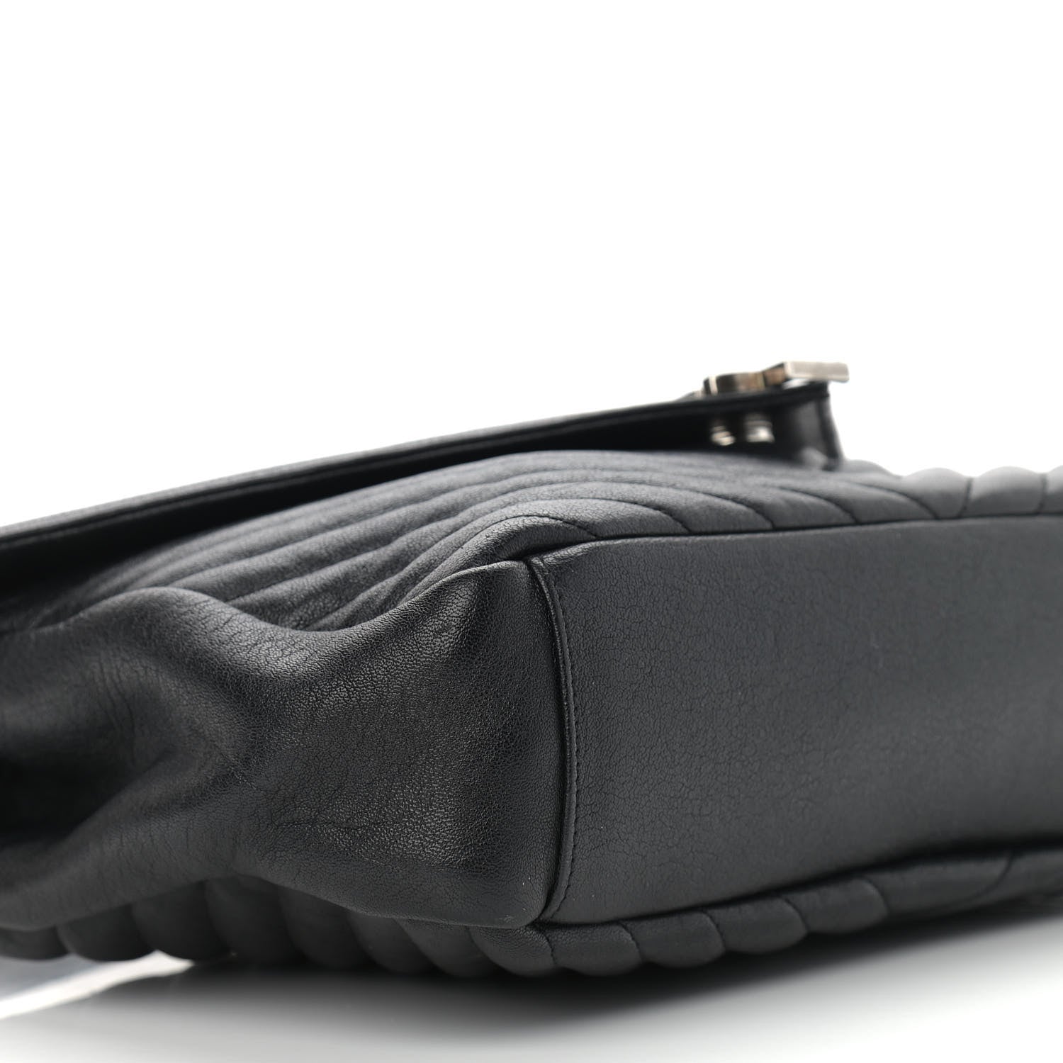 Saint Laurent Sheepskin Matelasse Chevron Monogram Large College Satchel Black 8 of 14