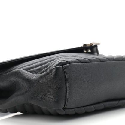 Saint Laurent Sheepskin Matelasse Chevron Monogram Large College Satchel Black 8 of 14